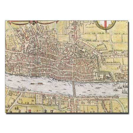 'Map Of London 1572' Canvas Art,35x47
